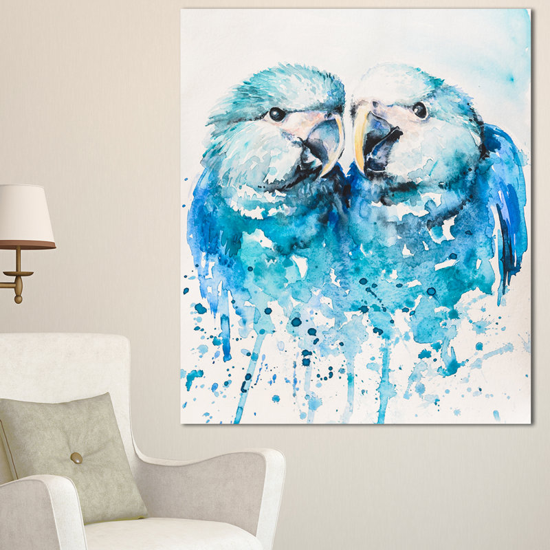 « spix ara aquarelle », reproduction d’art sur toile tendue, H 40 po x l 30 po x P 1 po
