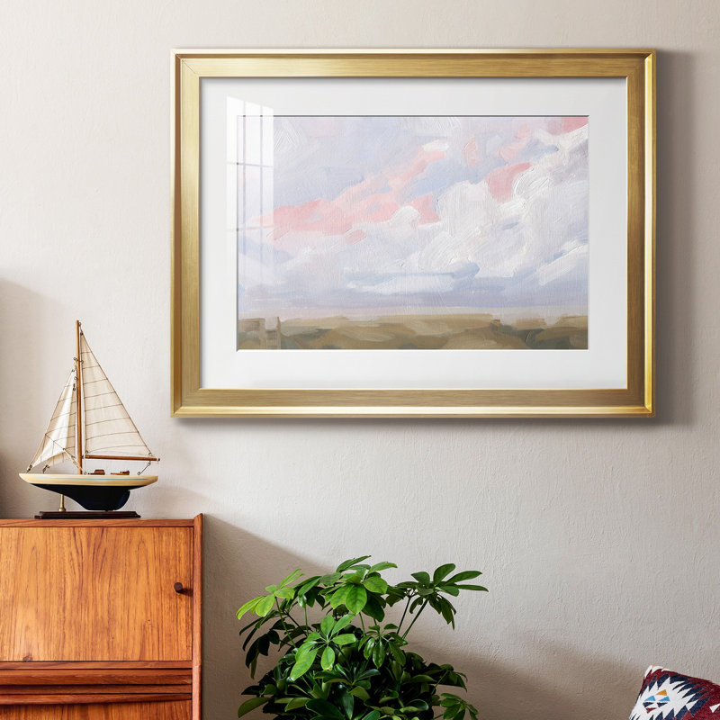 Sandbridge Beach I - peinture encadrée, H 30,5 po x l 42,5 po x P 1 po, Or, Blanc