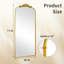 Miroir mural antique antique avec arche noire, 71 po x 30 po-136854307-137634492