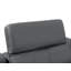 Canapé modulaire 3 pièces en cuir véritable gris foncé avec 2 fauteuils inclinables et appuis-tête réglables gris foncé