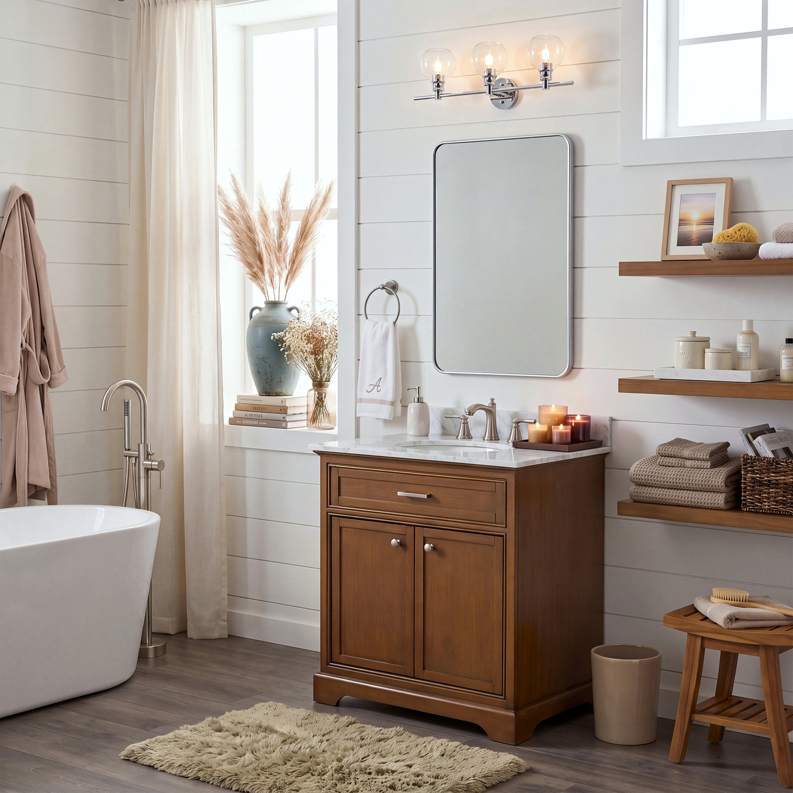 Hermes 30'' Single Bathroom Vanity, Teak