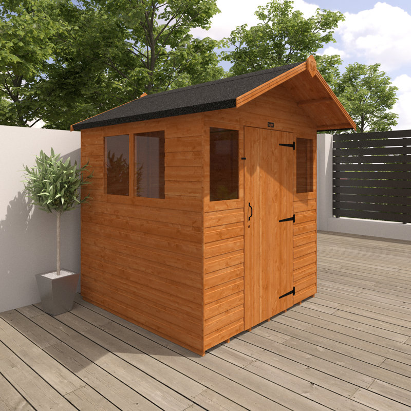 Tiger Solid Wood Tongue & Groove Apex Tool Shed, 230cm H X 175cm W X 175cm 