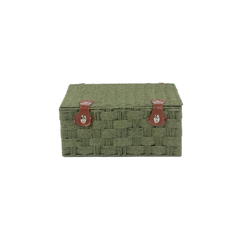 Paper Rope Gift Storage Hamper Basket, Green