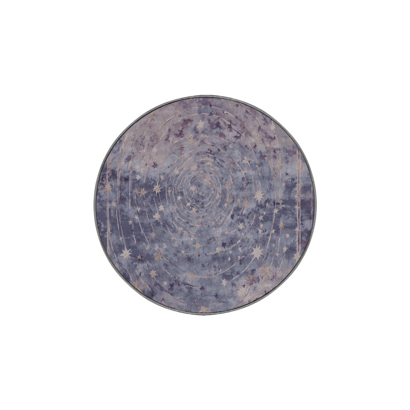 Machine Washable Purple Area Rug, Round 6'