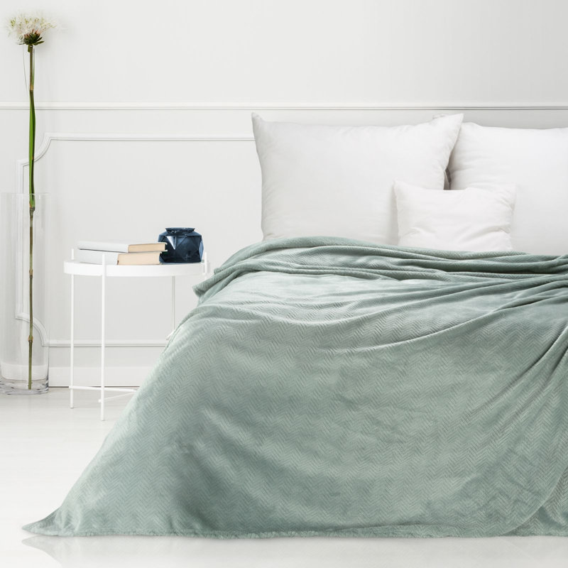 Polyester No Pattern Bedspread, 170 x 210 cm, Mint