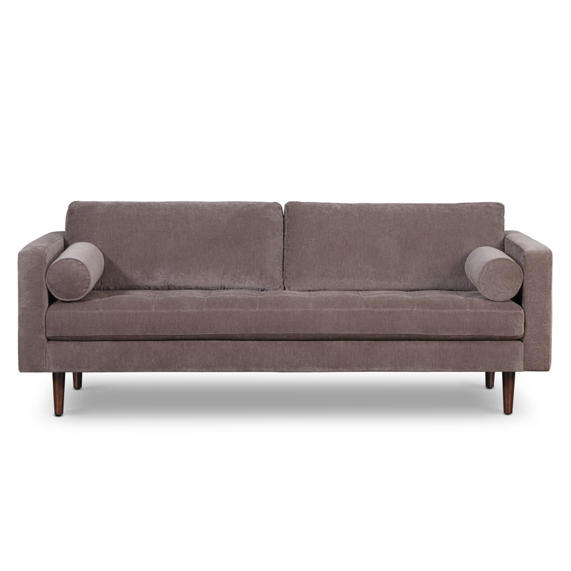 Canapé en velours Napa, Brun saule, H 34 po x l 88,5 po x P 38 po