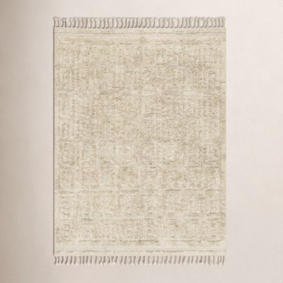Michaela Beige Hand-Knotted Geometric Rug