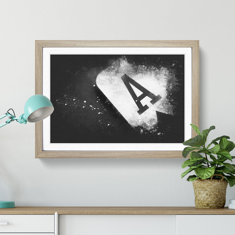 The Ace of Spades - Picture Frame Graphic Art Print, 24cm H x 33cm W x 2cm D, Oak Framed