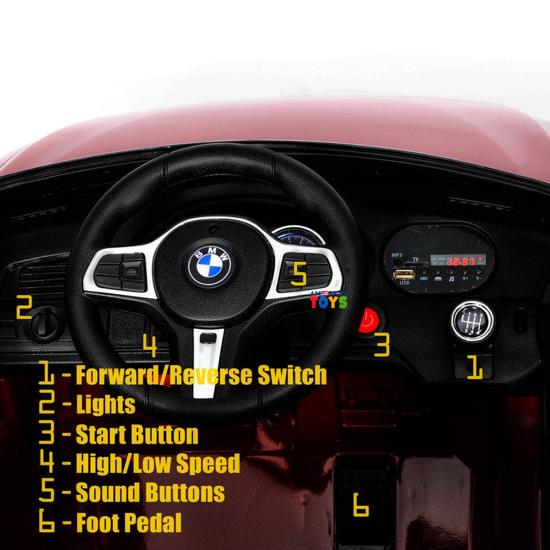 Red 12V Electric Ride-On BMW Car with Remote Control