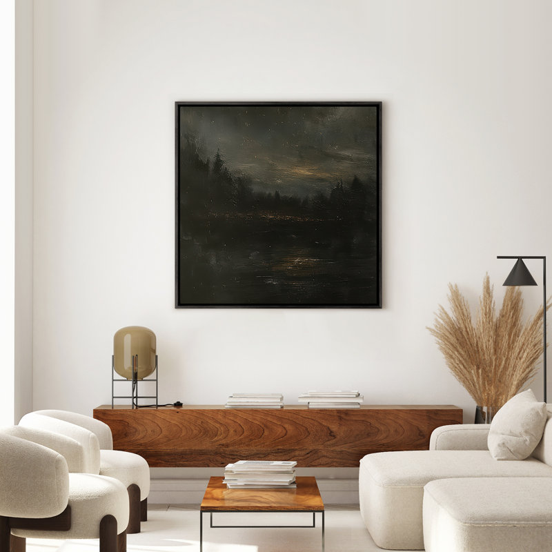 Art mural encadré abstrait rétro antique classique pour chambre à coucher, Noir, H 16 po x l 16 po