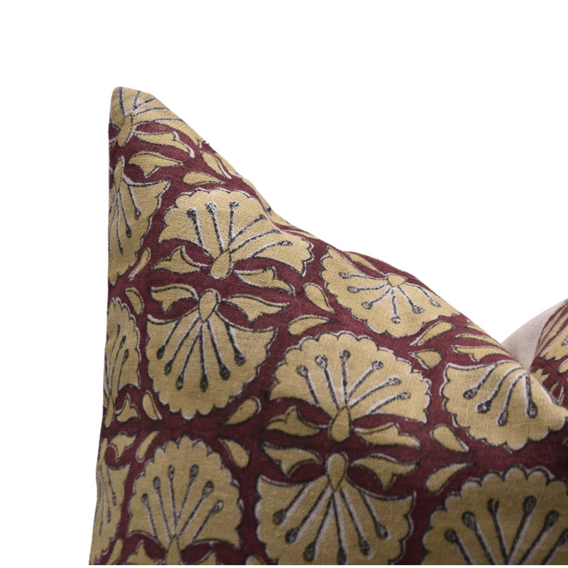 Pillow Cover, Square, 20"H x 20"W, Red Floral