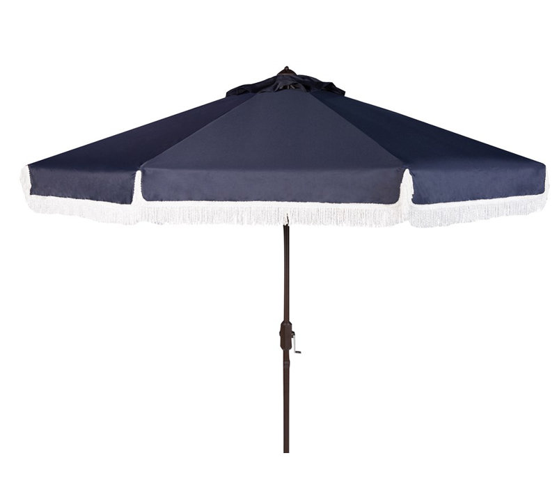Outdoor Argentina Beach Parasol, Navy/White
