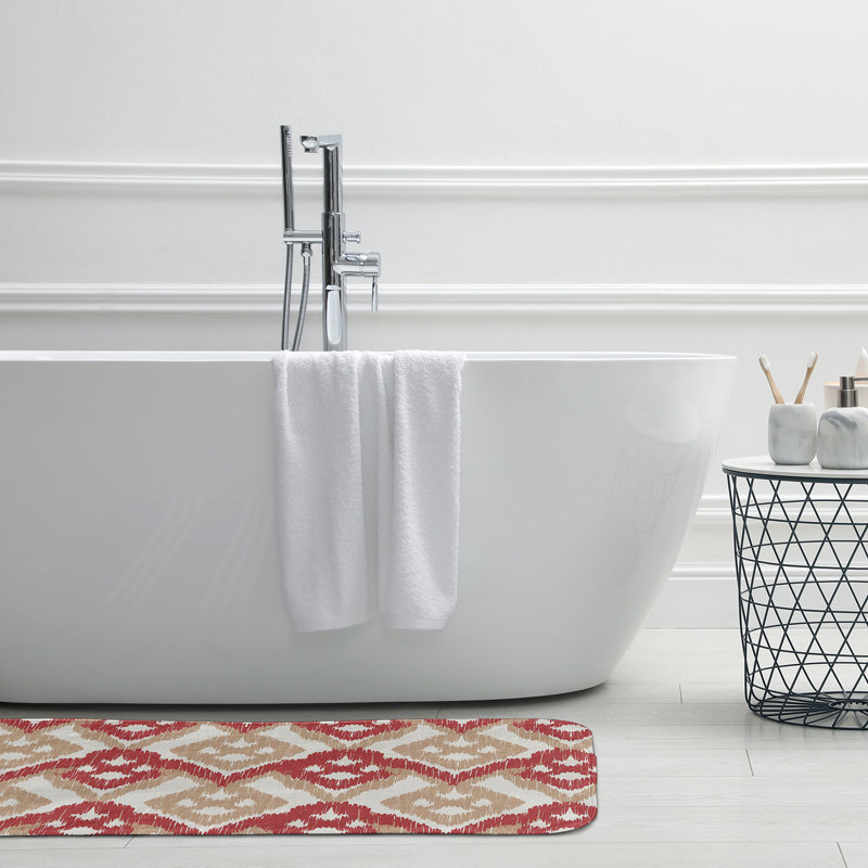 Tapis de bain Hipster, L 17 po x L 24 po, Rouge