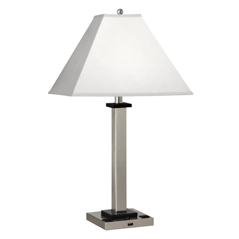 Square Post Metal USB Table Lamp
