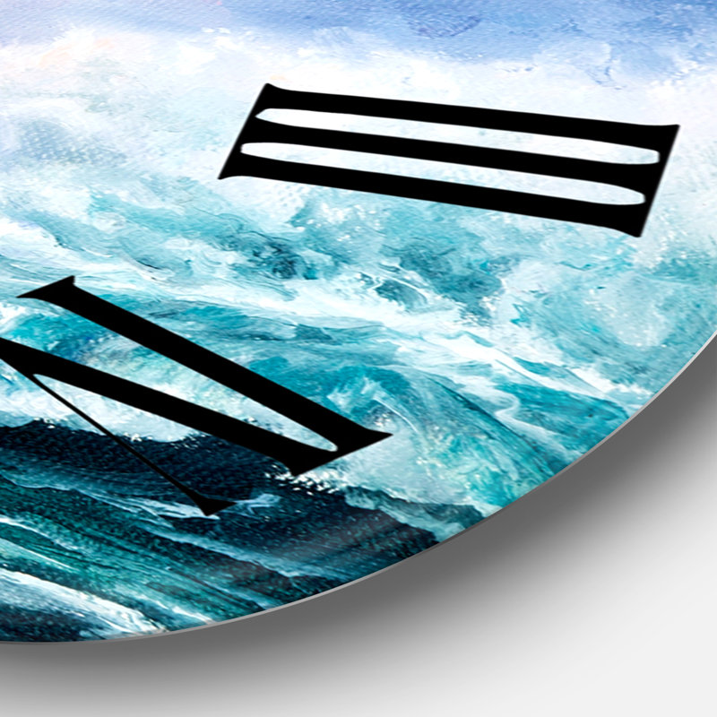 Horloge murale nautique et côtière - Phare sauvage bleu océan, Petit