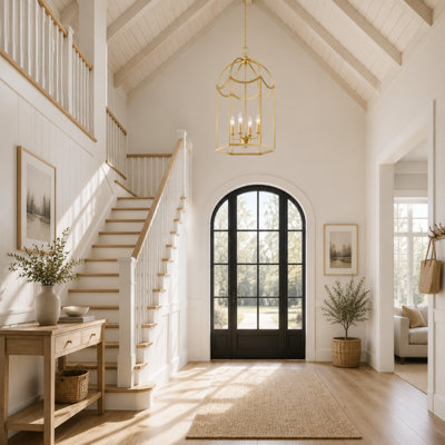 4 - light Dimmable Geometric Lantern Drum Chandeliers