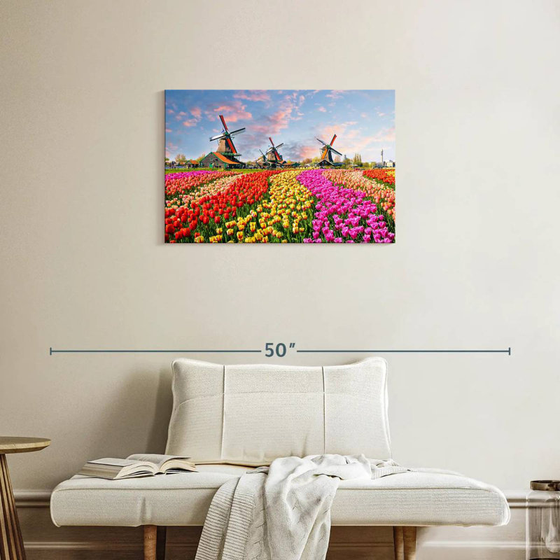 Tulipes et moulins à vent Alvord, H 20 po x l 30 po