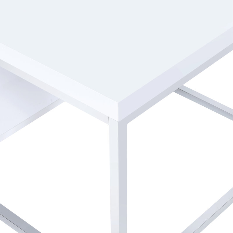 Table de bout avec rangement Philippos, Blanc