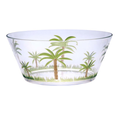 Bols de service en acrylique Palm Tree, grands bols en plastique incassables pour la soupe, la salade, les céréales et les collations, sans BPA