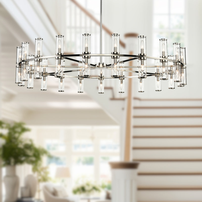 Revolve 42 - Light Chandelier, Polished Nickel