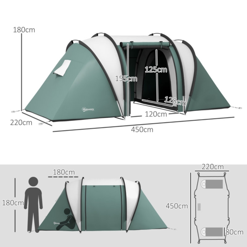 4 Person Tent, Green