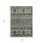 Tapis tribal lavable intérieur / extérieur vert taupe et ivoire 5 pi x 8 pi