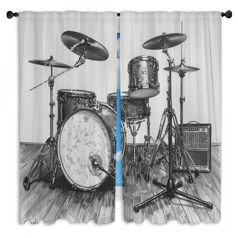 Paire de rideaux obscurcissant en polyester Scotney, L 40 po x L 61 po