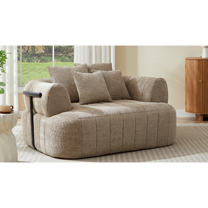 Fauteuil surdimensionné de 64 po avec méridienne et siège désossé 64 po, Boucle kaki, Kaki