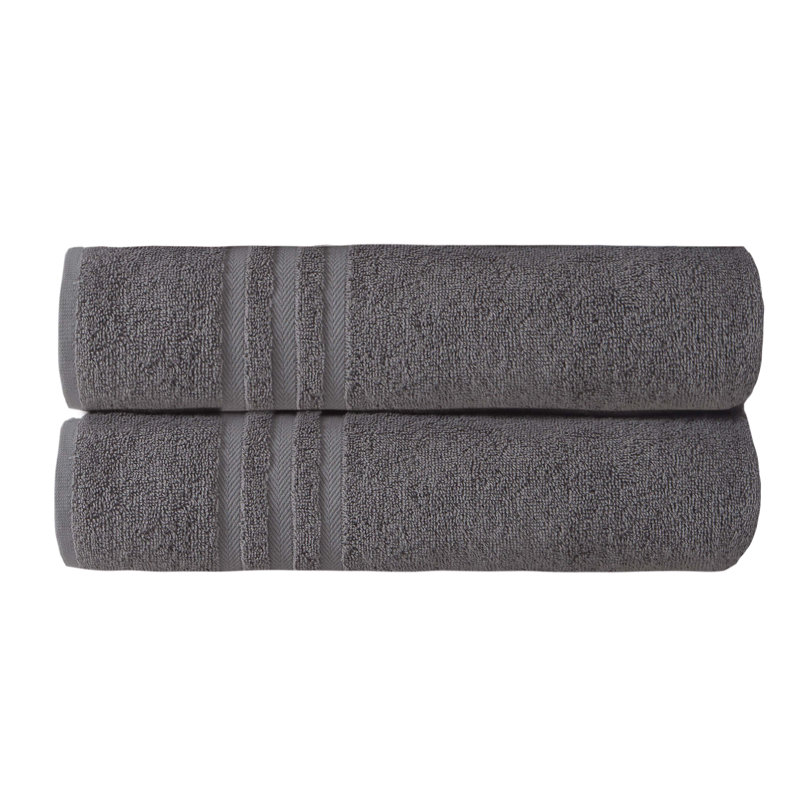 Caughfield Terrycloth Bath Towels, Dark Gray