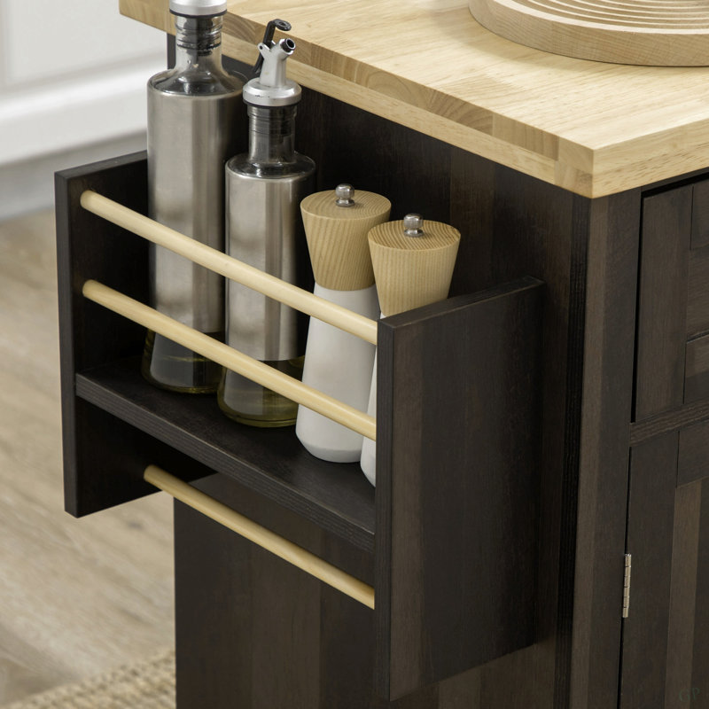 Chariot moderne pour îlot de cuisine avec étagère à épices