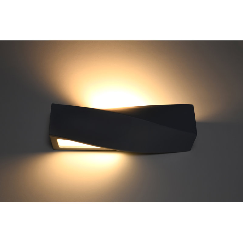Robeson Ceramic Flush Mounted Sconce, Black