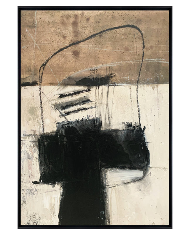 Formelle Single Picture Frame Painting on Wood, 180cm H x 94cm W, Black