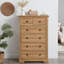 Commode de style campagne avec 6 tiroirs et poignées en métal Dalraj-1561087894