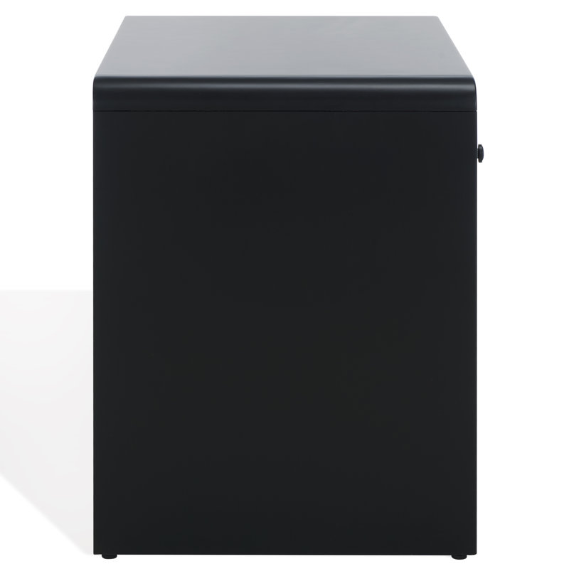 Haydriana 1 Drawer Wood Nightstand, Black