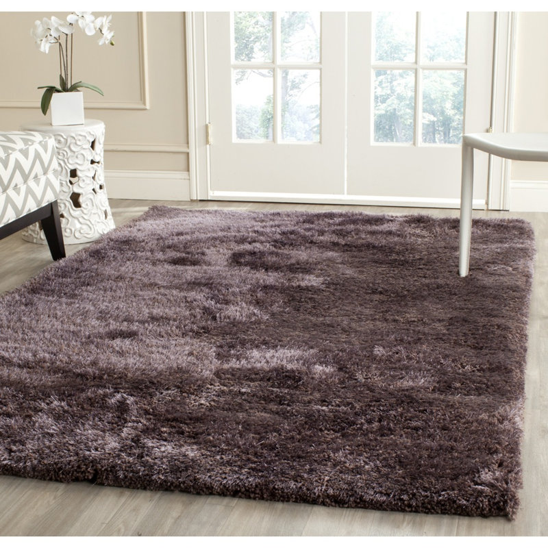 Tapis lavande touffeté à la main Delane, Rectangle 8 pi x 10 pi