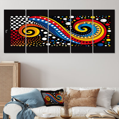 Dailley - Ensemble de 5 décorations murales à spirales abstraites