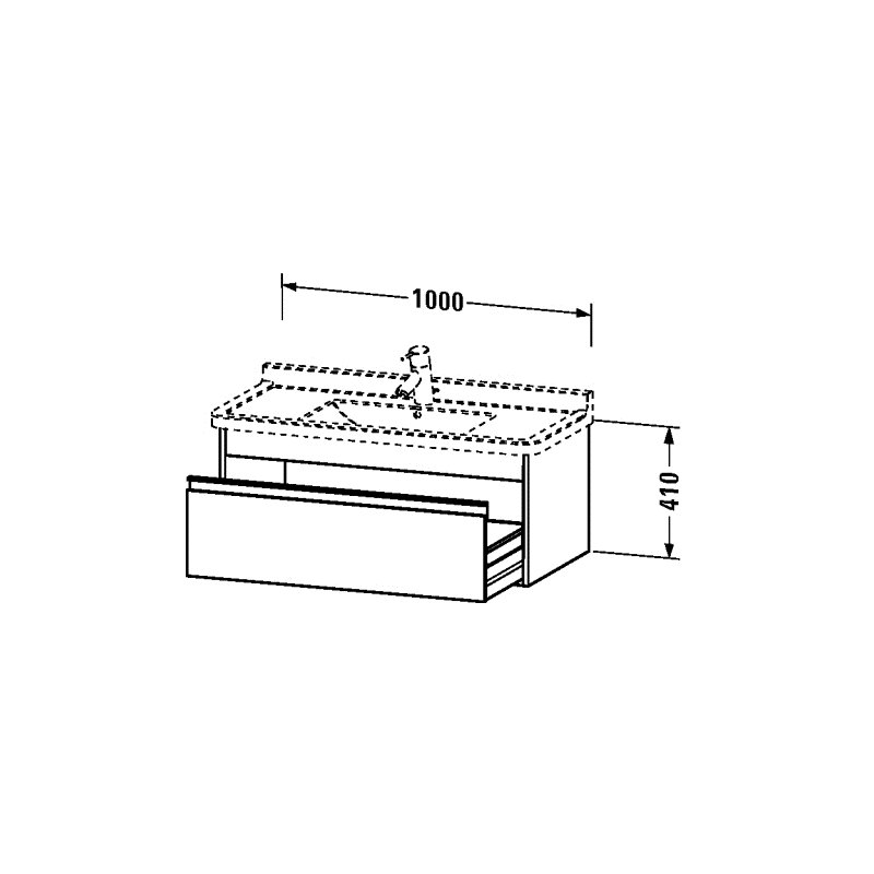 Base de meuble-lavabo simple 39,38" ketho, Graphite mat