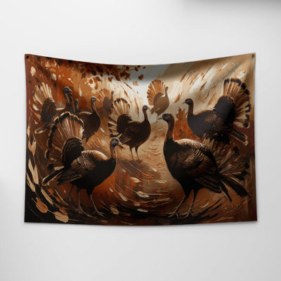 Thanksgiving Turkey silhouettes and illustrations Wall Tapestry