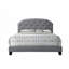 Grand lit en tissu gris Tradilla