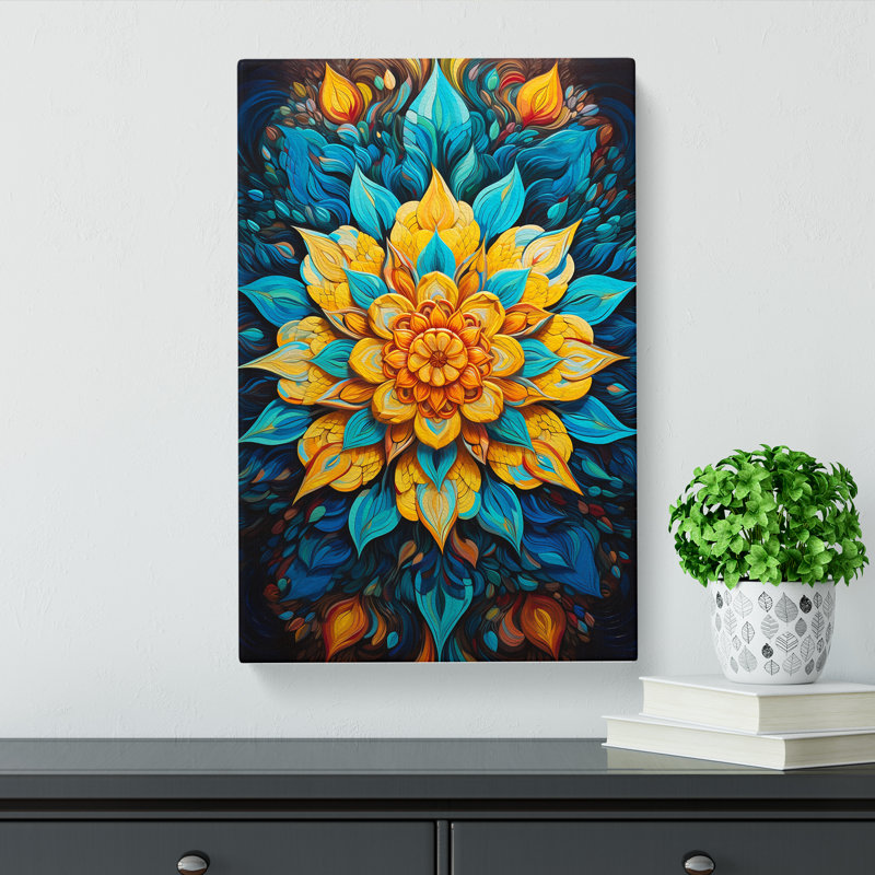 Mandala Hard Edge Painting - Print, 50cm H x 35cm W x 3cm D