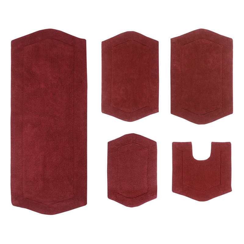 Tapis pour salle de bain Morissette, Rouge