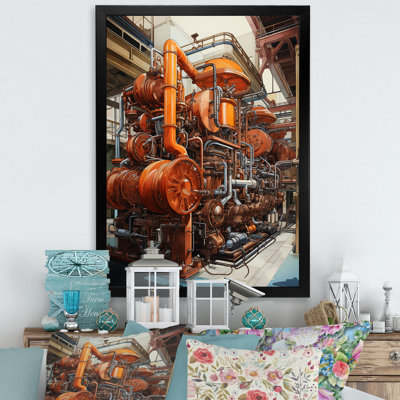 Orange Power Plants Powerful Energies - Cityscapes Wall Art Living Room