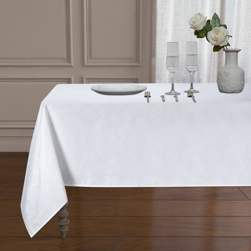 Nappe de couleur unie Dammon, Blanc, L 84 po x l 60 po
