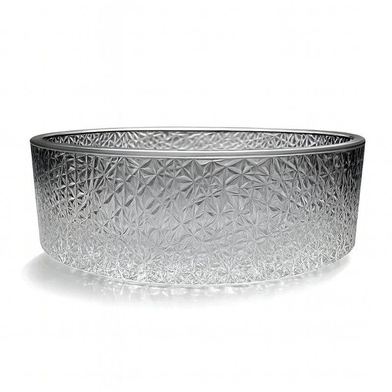 Stadium 16" Tempered Glass Circular Vessel Bathroom Sink - Timeless Collection, Black Gradient