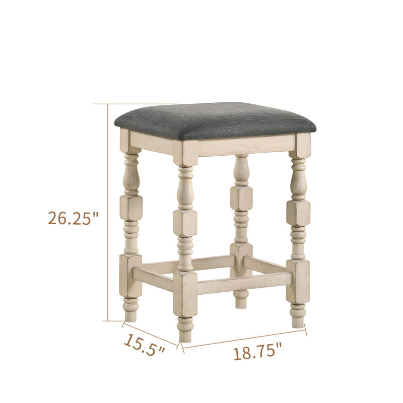 Tabourets de bar rembourrés en bois de 26,25 po de hauteur Paigelynn