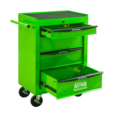 Coffre à outils roulant en métal avec 4 tiroirs