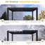 Pergola extérieure de 3,66 m x 3,05 m avec toit à lames orientables et drainage intégré, pergola métallique robuste à lames orientables pour patios