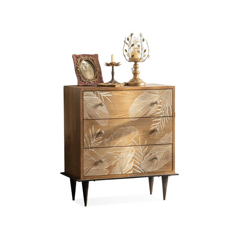 Retro Solid Wood Accent Cabinet