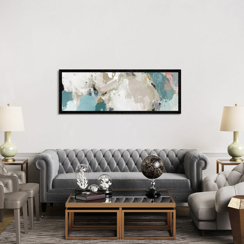 Abstract Dream I by Isabelle Z - Panoramic Painting on Canvas, 152.4 cm H x 50.8 cm W, Black Framed