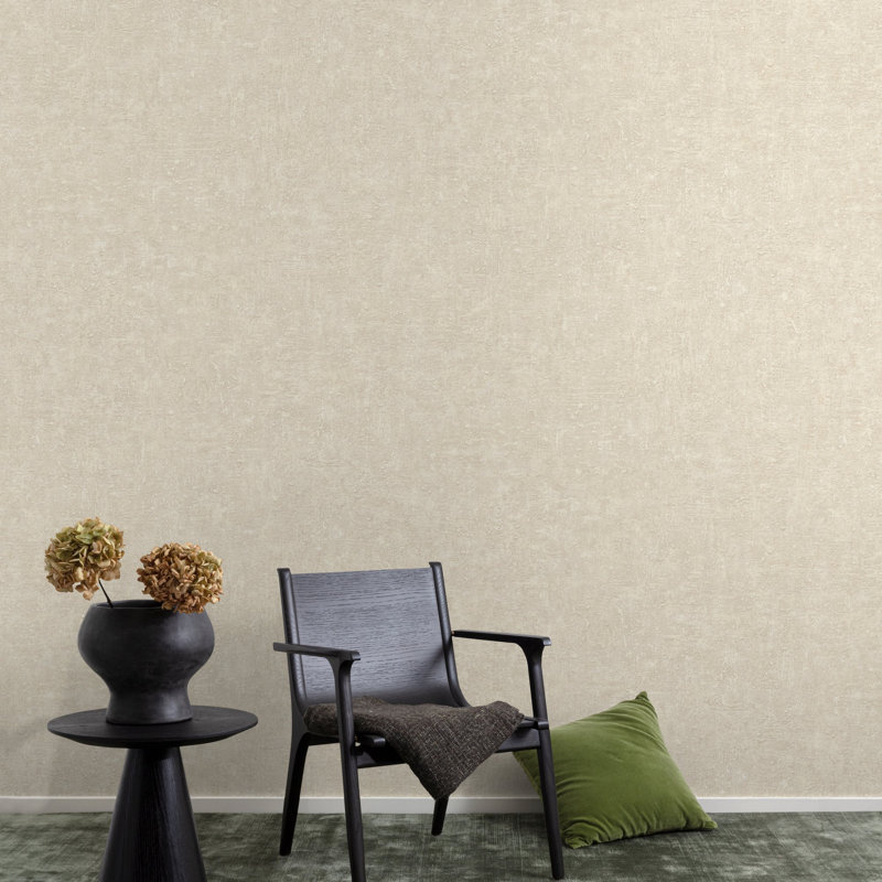 Concept Collection Concrete Plain Double Width 42-inches Wide Wallpaper Roll, Beige